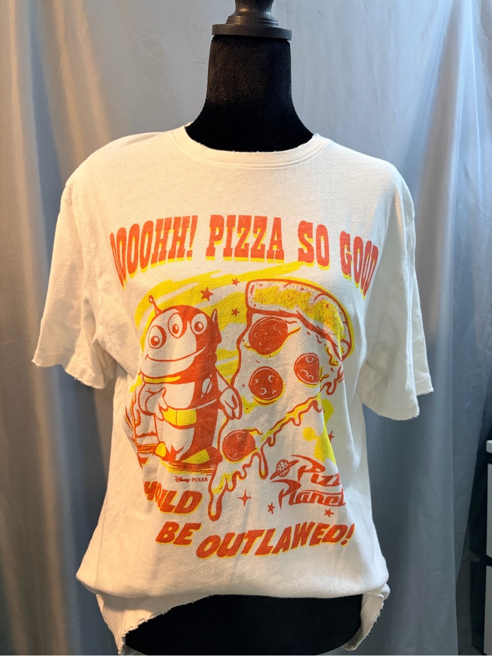 Junk Food Clothing White Tee with Orange & Yellow Pizza Graphic